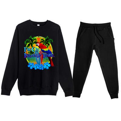 Im On Island Time Tropical Beach Premium Crewneck Sweatsuit Set