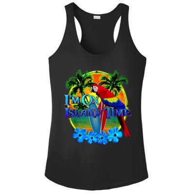Im On Island Time Tropical Beach Ladies PosiCharge Competitor Racerback Tank