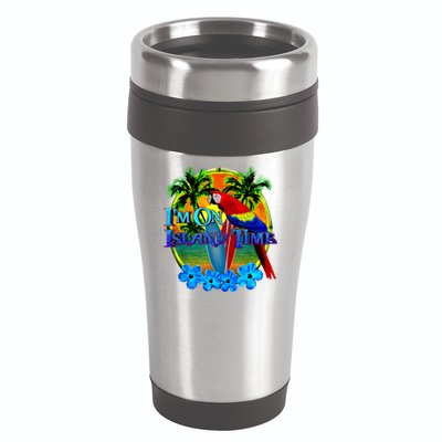Im On Island Time Tropical Beach 16oz Travel Tumbler