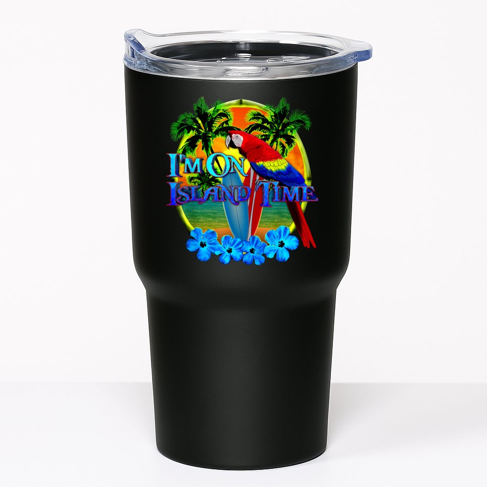 Im On Island Time Tropical Beach Tumbler