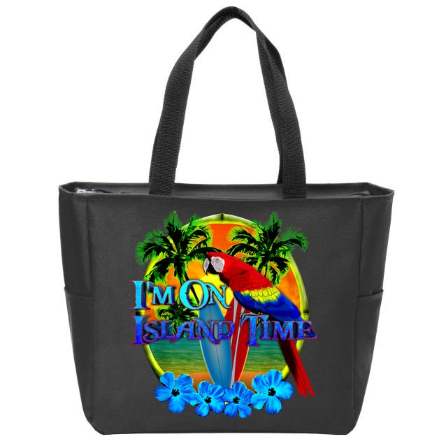 Im On Island Time Tropical Beach Zip Tote Bag