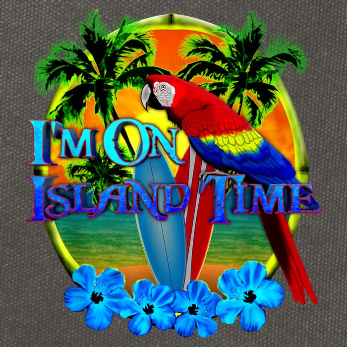 Im On Island Time Tropical Beach Cotton Canvas Backpack