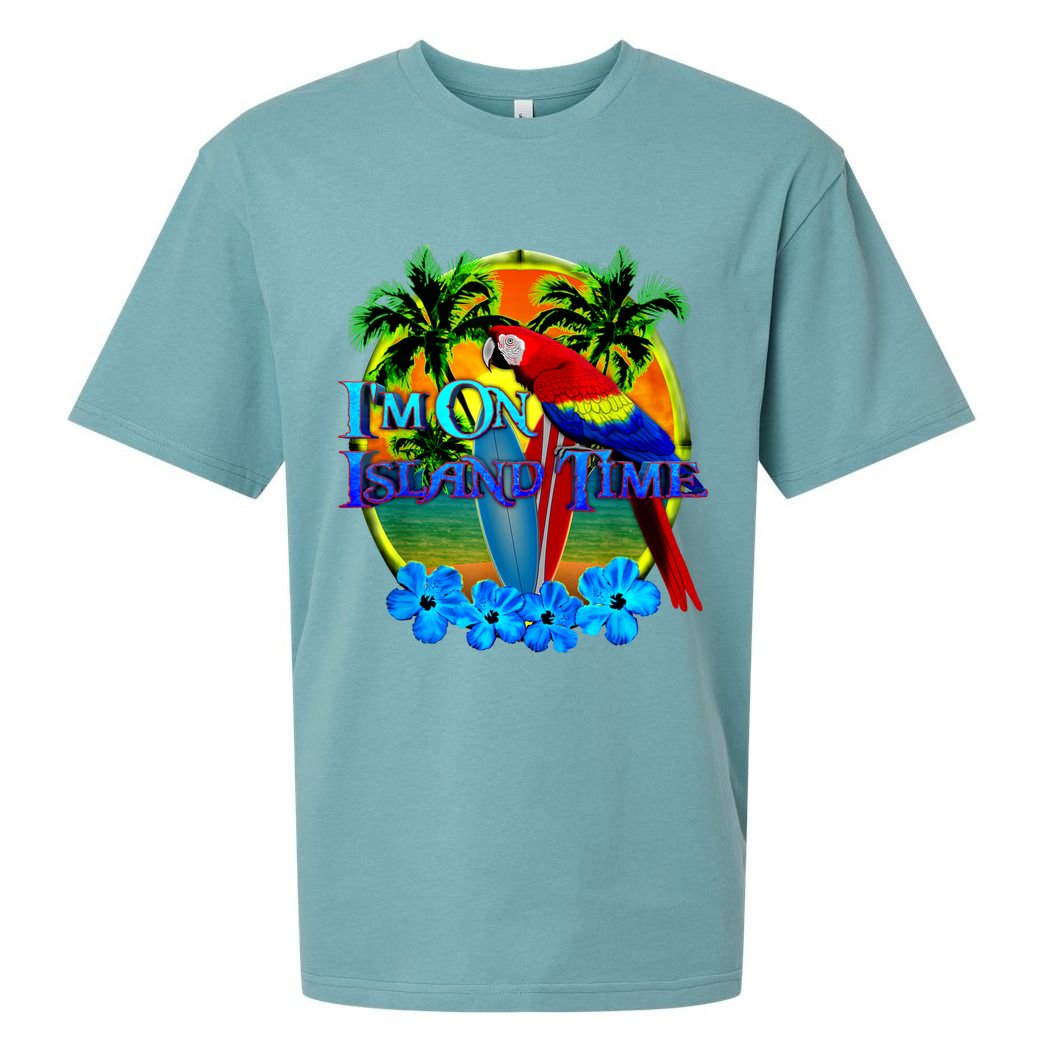 Im On Island Time Tropical Beach Sueded Cloud Jersey T-Shirt
