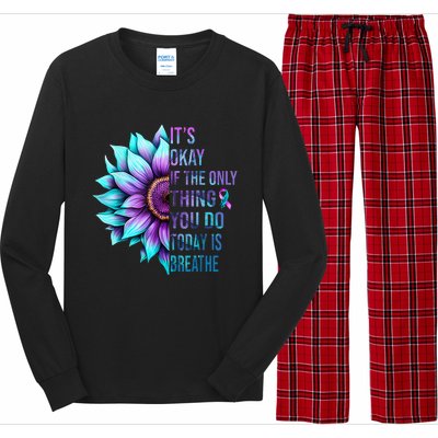 Its Okay If Only Thing You Do Is Breathe Suicide Prevention Long Sleeve Pajama Set