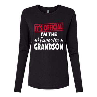 It's O.fficial I'm The Favorite Grandson Funny  Womens Cotton Relaxed Long Sleeve T-Shirt