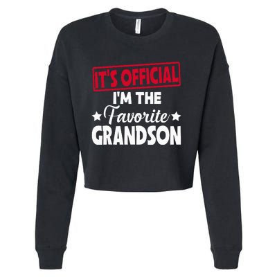 It's O.fficial I'm The Favorite Grandson Funny  Cropped Pullover Crew