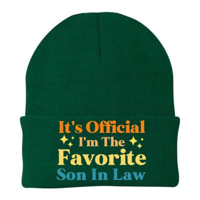 It's Official I'm The Favorite Son In Law Funny Family Humor Knit Cap Winter Beanie