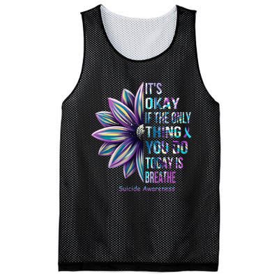 ItS Okay If The Only Thing You Do Today Is Breathe Mesh Reversible Basketball Jersey Tank