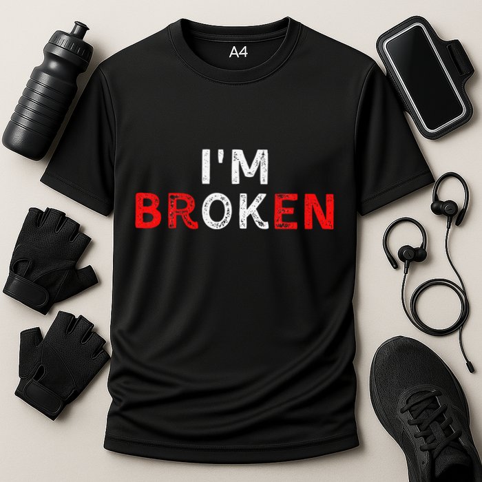 IM Ok IM Broken Invisible Illness IM Ok Broken Cooling Performance Crew T-Shirt