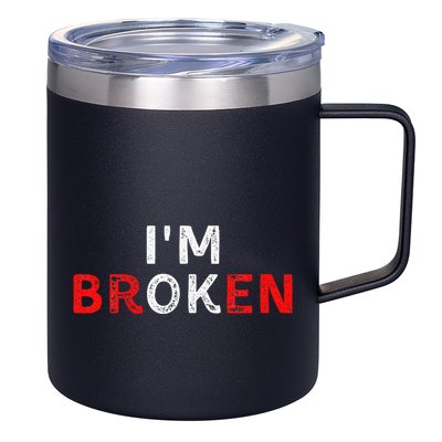 IM Ok IM Broken Invisible Illness IM Ok Broken 12oz Stainless Steel Coffee Mug