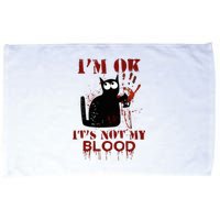 IM Ok ItS Not My Blood Black Cat Knife Microfiber Hand Towel