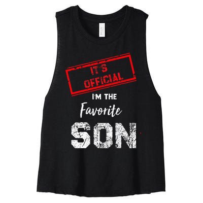 It's O.fficial I'm The Favorite Son Women's Racerback Cropped Tank