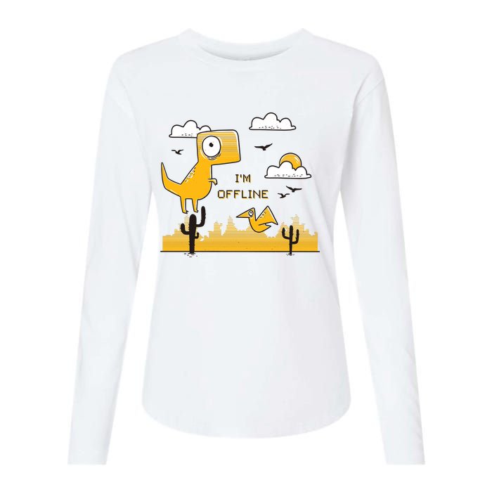 I'm Offline Womens Cotton Relaxed Long Sleeve T-Shirt