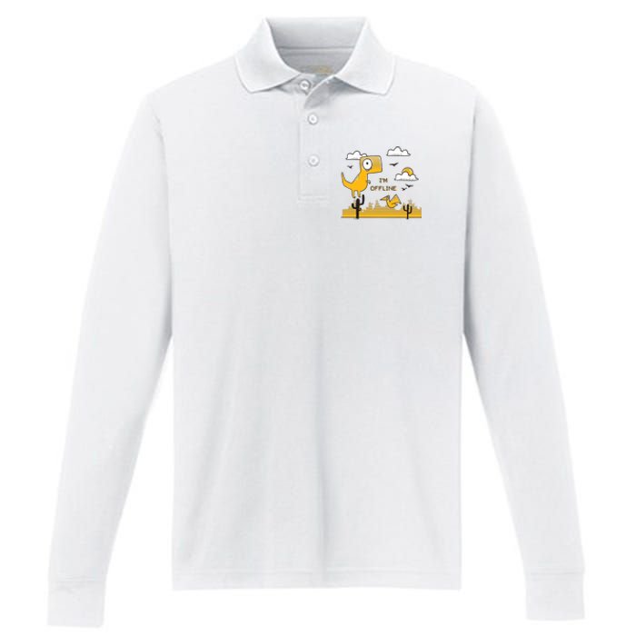 I'm Offline Performance Long Sleeve Polo