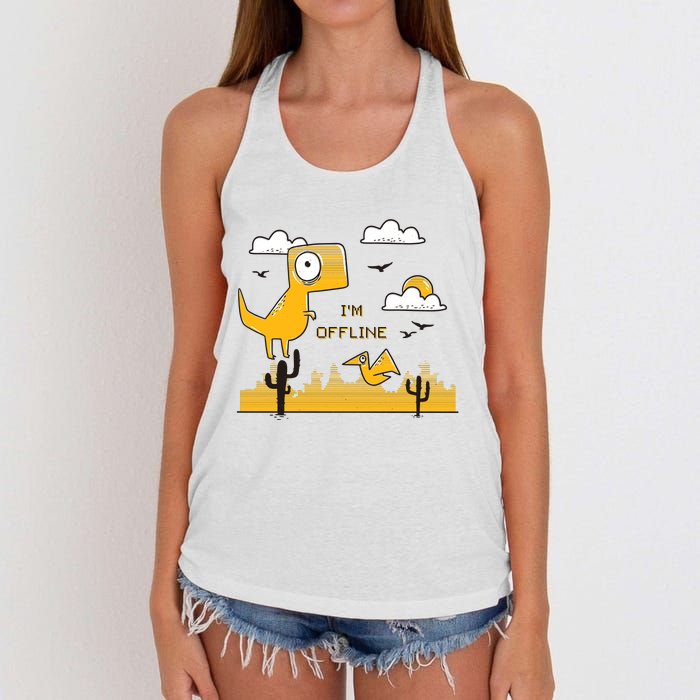 I'm Offline Women's Knotted Racerback Tank