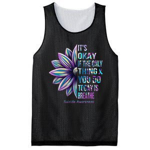 It's Okay If The Only Thing You DO Today Is Breathe Mesh Reversible Basketball Jersey Tank