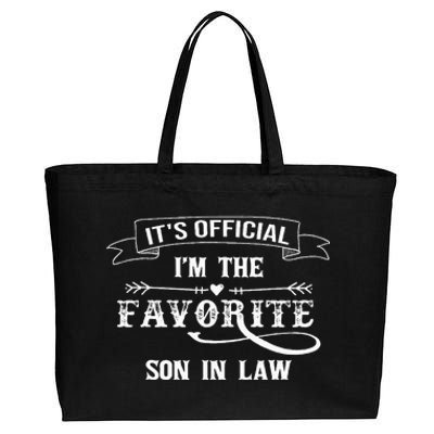 It's O.fficial I'm The Favorite Son in Law Funny Cotton Canvas Jumbo Tote