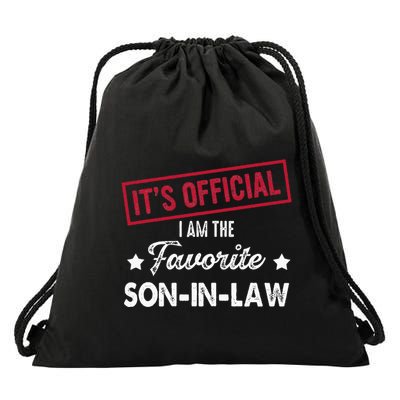 Its O.F.F.I.C.I.A.L Im The Favorite Son In Law Drawstring Bag