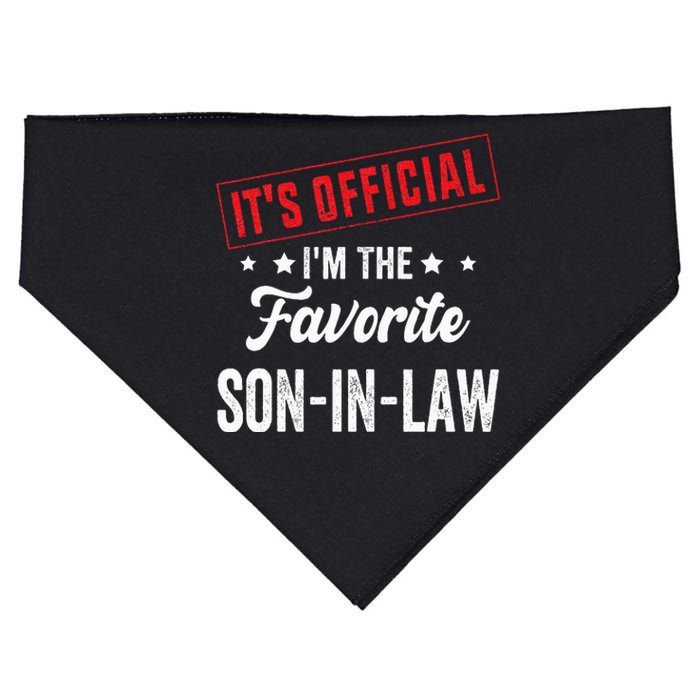 It's o.fficial i'm the favorite son-in-law USA-Made Doggie Bandana