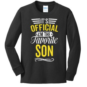 It's O.fficial I'm The Favorite Son Kids Long Sleeve Shirt