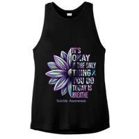It's Okay If The Only Thing You Do Today Is Breathe Suicide Awareness Ladies PosiCharge Tri-Blend Wicking Tank