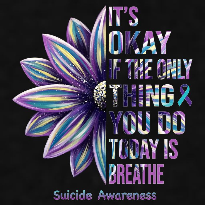 It's Okay If The Only Thing You Do Today Is Breathe Suicide Awareness Ladies PosiCharge Tri-Blend Wicking Tank
