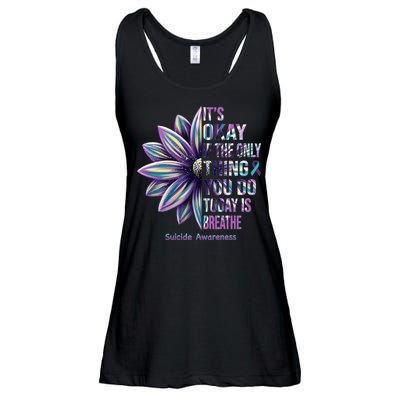 It's Okay If The Only Thing You Do Today Is Breathe Suicide Awareness Ladies Essential Flowy Tank