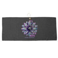 It's Okay If The Only Thing You Do Today Is Breathe Suicide Awareness Large Microfiber Waffle Golf Towel