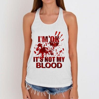 IM Ok ItS Not My Blood Women's Knotted Racerback Tank