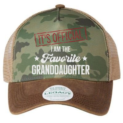 It's Official I Am The Favorite Granddaughter Funny Legacy Tie Dye Trucker Hat