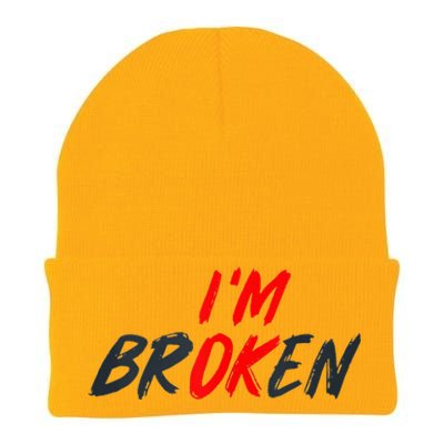 I'm Ok I'm Broken Invisible Illness   Mental Aware Knit Cap Winter Beanie