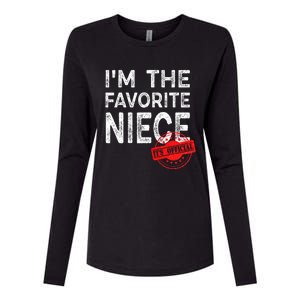 It's O.fficial I'm The Favorite Niece Funny Niece Womens Cotton Relaxed Long Sleeve T-Shirt