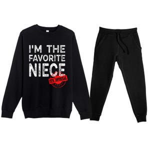 It's O.fficial I'm The Favorite Niece Funny Niece Premium Crewneck Sweatsuit Set