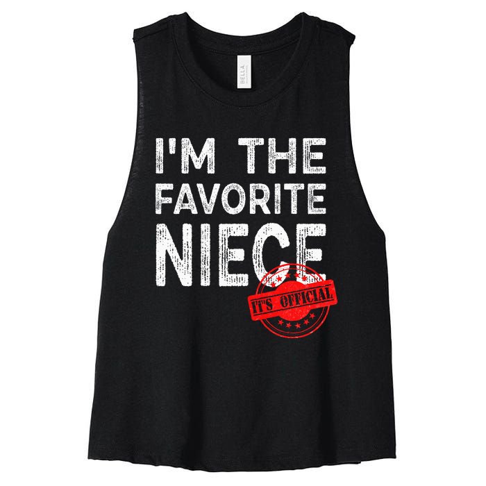 It's O.fficial I'm The Favorite Niece Funny Niece Women's Racerback Cropped Tank