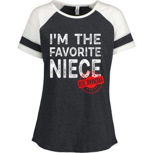 It's O.fficial I'm The Favorite Niece Funny Niece Enza Ladies Jersey Colorblock Tee