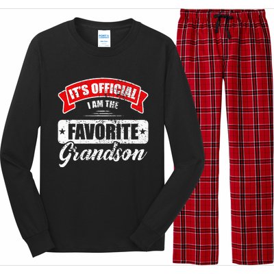 It's O.fficial I'm The Favorite Grandson Funny Sayings Long Sleeve Pajama Set