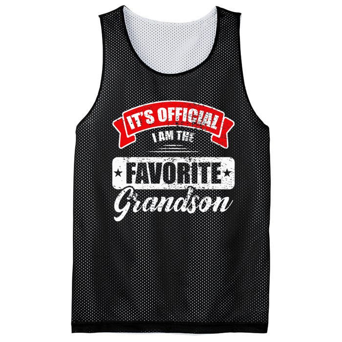 It's O.fficial I'm The Favorite Grandson Funny Sayings Mesh Reversible Basketball Jersey Tank