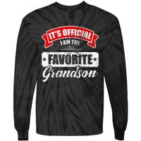 It's O.fficial I'm The Favorite Grandson Funny Sayings Tie-Dye Long Sleeve Shirt