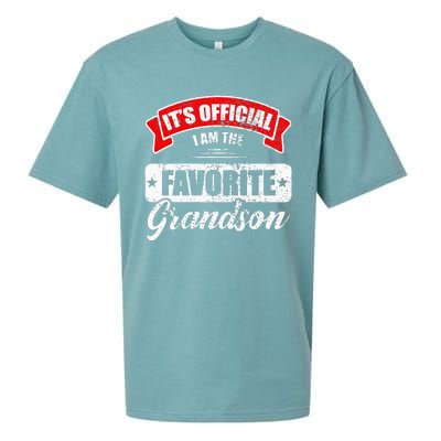 It's O.fficial I'm The Favorite Grandson Funny Sayings Sueded Cloud Jersey T-Shirt