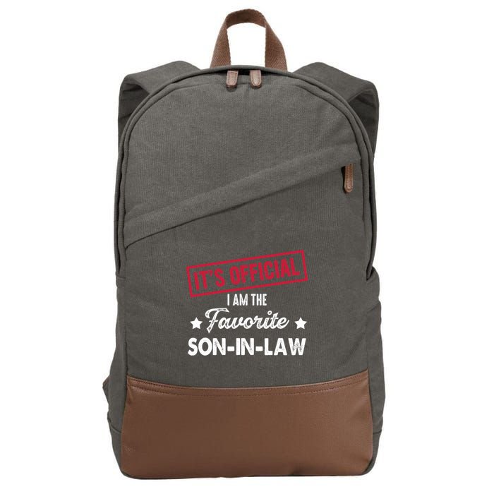 It's Official I'm The Favorite Son-In-Law Cotton Canvas Backpack