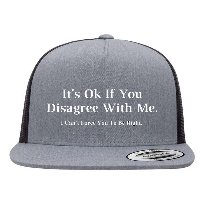 ItS Ok If You Disagree With Me Graphic Novelty Humour Fun Flat Bill Trucker Hat