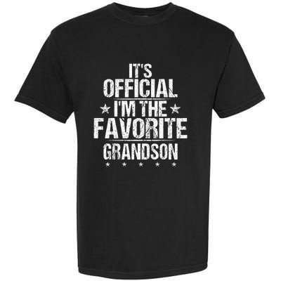 It's O.fficial I'm The Favorite Grandson Funny Sayings Retro Garment-Dyed Heavyweight T-Shirt