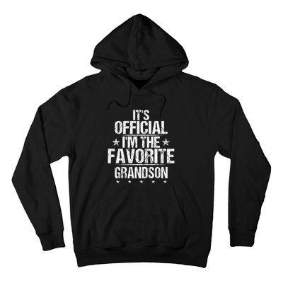 It's O.fficial I'm The Favorite Grandson Funny Sayings Retro Hoodie