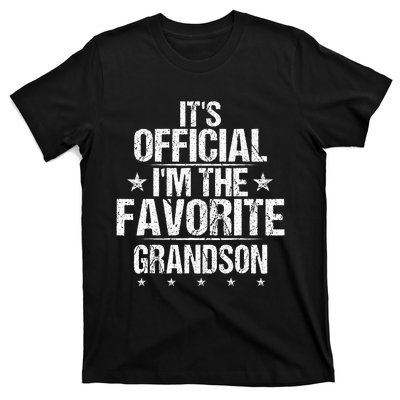 It's O.fficial I'm The Favorite Grandson Funny Sayings Retro T-Shirt