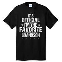 It's O.fficial I'm The Favorite Grandson Funny Sayings Retro Tall T-Shirt