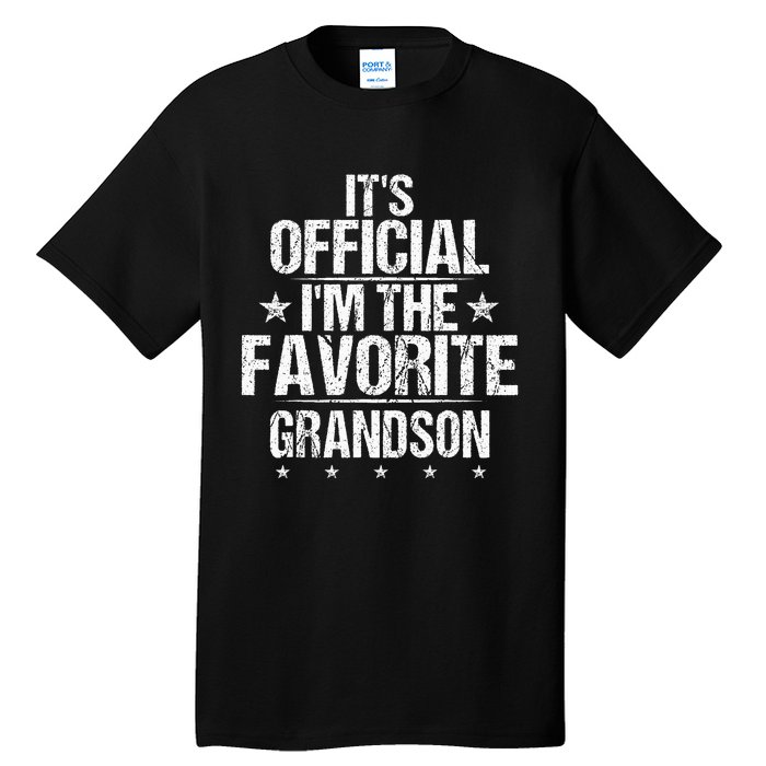 It's O.fficial I'm The Favorite Grandson Funny Sayings Retro Tall T-Shirt