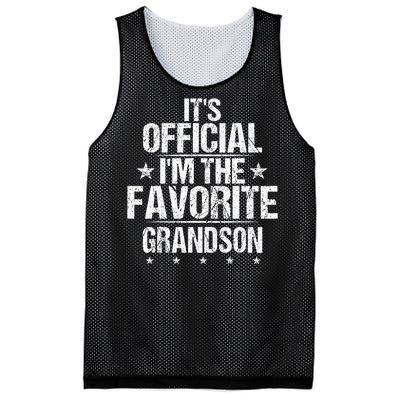 It's O.fficial I'm The Favorite Grandson Funny Sayings Retro Mesh Reversible Basketball Jersey Tank