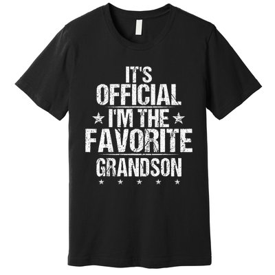 It's O.fficial I'm The Favorite Grandson Funny Sayings Retro Premium T-Shirt