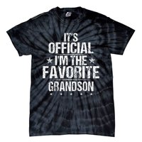 It's O.fficial I'm The Favorite Grandson Funny Sayings Retro Tie-Dye T-Shirt