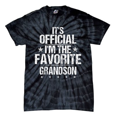 It's O.fficial I'm The Favorite Grandson Funny Sayings Retro Tie-Dye T-Shirt